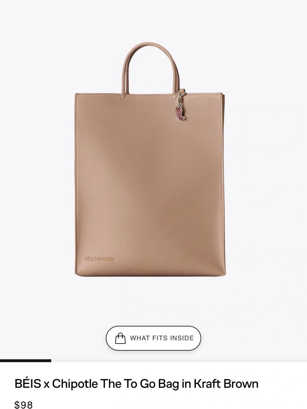 BEIS Tote Bag in Kraft Brown